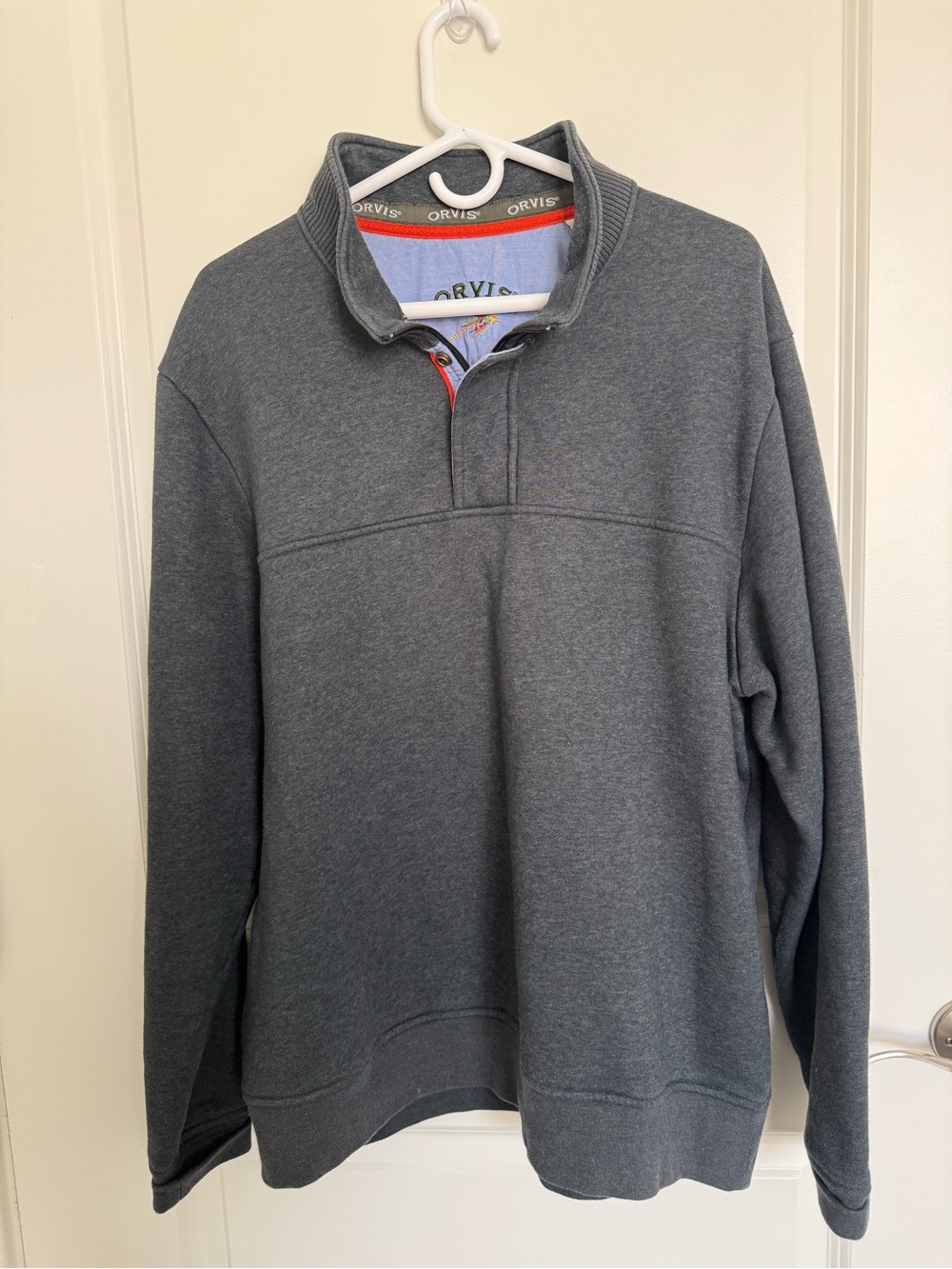Orvis Men's Charcoal Gray Half-Zip Sweater